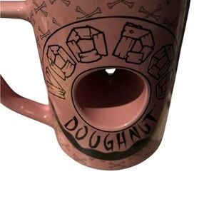 VooDoo Novelty Doughnut Mug, Mauve & Black, NWT